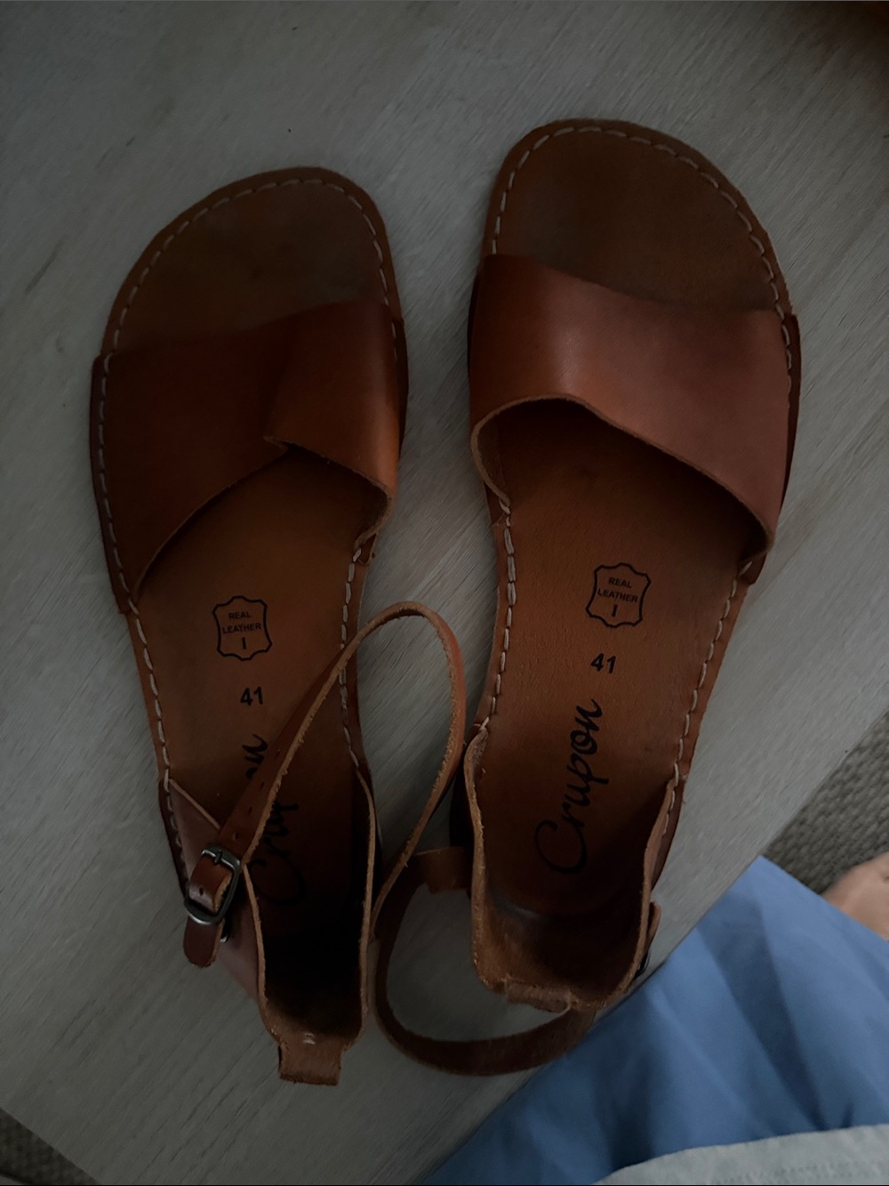 Women's Barefoot Brown Leather Slingback Sandals